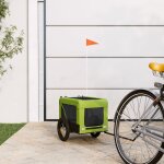 Vidaxl remorque de v�lo pour animaux de compagnie vert et noir