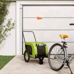 Vidaxl remorque de vélo pour animaux de compagnie vert et noir Vidaxl remorque de vélo pour animaux de compagnie vert et noir