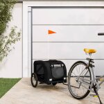 Vidaxl remorque de vélo pour chien noir tissu oxford et fer Vidaxl remorque de vélo pour chien noir tissu oxford et fer