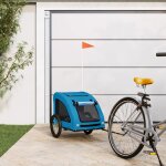Vidaxl remorque de v�lo pour animaux de compagnie bleu