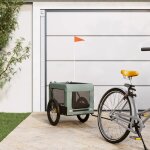 Vidaxl remorque de vlo pour animaux de compagnie gris et noir