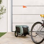 Vidaxl remorque de vlo pour animaux de compagnie gris et noir