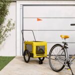 Vidaxl remorque de vélo pour animaux de compagnie jaune et noir Vidaxl remorque de vélo pour animaux de compagnie jaune et noir