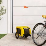 Vidaxl remorque de vlo pour animaux de compagnie jaune et noir
