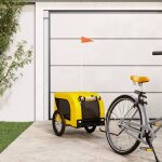 Vidaxl remorque de vlo pour animaux de compagnie jaune et noir