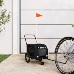 Vidaxl remorque de vlo pour animaux de compagnie noir