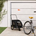 Vidaxl remorque de vlo pour animaux de compagnie noir