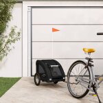 Vidaxl remorque de vlo pour animaux de compagnie noir