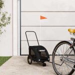 Vidaxl remorque de vlo pour animaux de compagnie noir