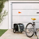 Vidaxl remorque de v�lo pour animaux de compagnie noir et gris