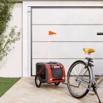 Vidaxl remorque de vlo pour animaux de compagnie orange et gris