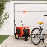 Vidaxl remorque de vélo pour animaux de compagnie orange et noir Vidaxl remorque de vélo pour animaux de compagnie orange et noir