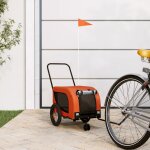 Vidaxl remorque de vlo pour animaux de compagnie orange et noir