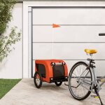 Vidaxl remorque de vlo pour animaux de compagnie orange et noir