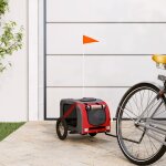 Vidaxl remorque de vlo pour animaux de compagnie rouge et gris