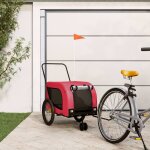 Vidaxl remorque de vélo pour animaux de compagnie rouge et noir Vidaxl remorque de vélo pour animaux de compagnie rouge et noir