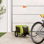 Vidaxl remorque de vlo pour animaux de compagnie vert et noir