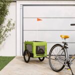 Vidaxl remorque de vélo pour animaux de compagnie vert et noir Vidaxl remorque de vélo pour animaux de compagnie vert et noir