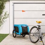 Vidaxl remorque de vlo pour chien bleu et noir tissu oxford et fer