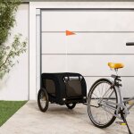 Vidaxl remorque de vlo pour chien noir tissu oxford et fer
