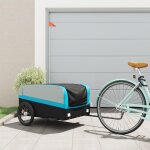 Vidaxl remorque de vélo noir et bleu 45 kg fer Vidaxl remorque de vélo noir et bleu 45 kg fer