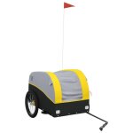 Vidaxl remorque pour v�lo noir et jaune 45 kg fer