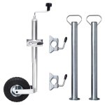 Vidaxl roue jockey 48 mm avec 2 tubes de support et 3 pinces fendues