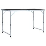 Vidaxl table pliable de camping gris aluminium 120x60 cm Vidaxl table pliable de camping gris aluminium 120x60 cm