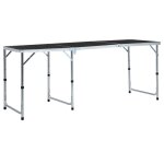Vidaxl table pliable de camping gris aluminium 180x60 cm Vidaxl table pliable de camping gris aluminium 180x60 cm