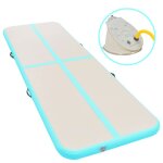 Vidaxl tapis gonflable de gymnastique avec pompe 300x100x10cm pvc vert