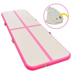 Vidaxl tapis gonflable de gymnastique avec pompe 800x100x10cm pvc rose