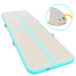 Vidaxl tapis gonflable de gymnastique avec pompe 800x100x10cm pvc vert