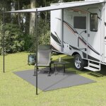 Vidaxl tapis de sol de camping anthracite 2, 5x2 m