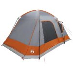 Vidaxl tente cabane gris et orange 8 personnes polyester et acier