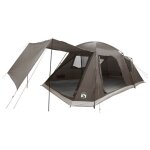 Vidaxl tente cabane marron gris 12 - personnes polyester et acier