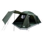 Vidaxl tente cabane vert arm�e 12 - personnes polyester et acier
