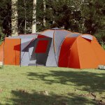 Vidaxl tente familiale a dme 12 personnes gris et orange impermable