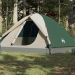 Vidaxl tente de camping a dme 3 personne vert impermable