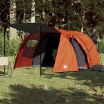 Vidaxl tente de camping tunnel 4 personnes gris et orange imperm�able