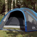 Vidaxl tente de camping a dme 4 personnes bleu impermable