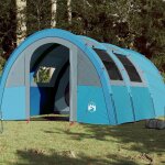 Vidaxl tente de camping tunnel 4 personnes bleu imperm�able