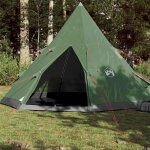 Vidaxl tente de camping tipi 4 personne vert imperméable Vidaxl tente de camping tipi 4 personne vert imperméable