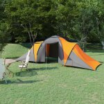 Vidaxl tente de camping pour 6 personnes gris et orange Vidaxl tente de camping pour 6 personnes gris et orange