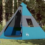 Vidaxl tente de camping tipi 7 personnes bleu impermable