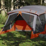 Vidaxl tente de camping et porche 4 personnes gris orange imperm�able