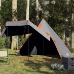 Vidaxl tente de camping tipi 5 personnes gris imperm�able