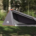 Vidaxl tente de camping tunnel 1 personne gris et orange impermable