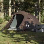 Vidaxl tente de camping tunnel 2 personnes marron impermable