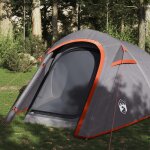 Vidaxl tente de camping tunnel 3 personnes gris et orange imperméable Vidaxl tente de camping tunnel 3 personnes gris et orange imperméable