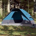 Vidaxl tente familiale a d�me 6 personnes bleu imperm�able